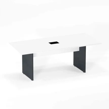 Mesa de Reunião Retangular com Power Box Pé Painel P25 Pandin 2