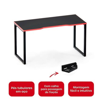 Mesa Gamer Pé Tubolar Home Office Pandin 1