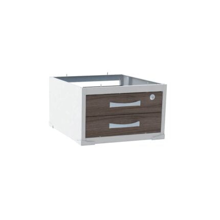 Gaveteiro Aéreo 02 Gavetas Tubolar P25 Pandin Walnut e Branco