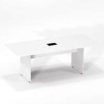 Mesa de Reunião Retangular com Power Box Pé Painel P25 Pandin 2