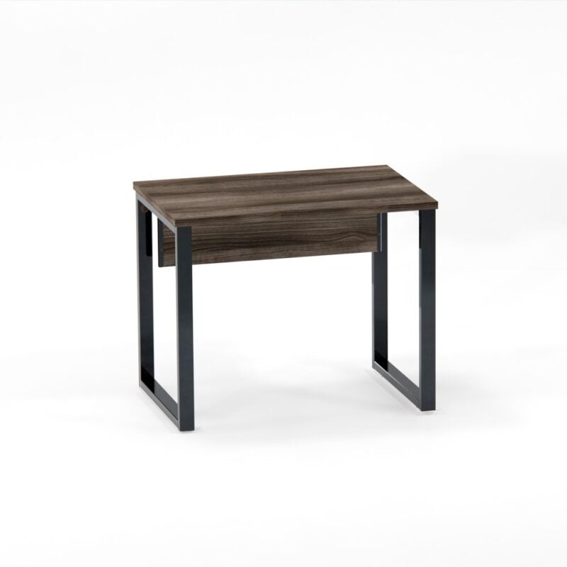 Mesa Auxiliar Tubular P25 Pandin 90 Cm Walnut e Grafito