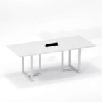 Mesa de Reunião Retangular com Power Box Tubular P25 Pandin 2