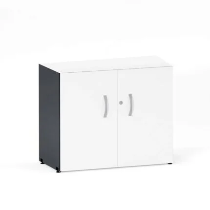 Armario Baixo 02 Portas P25 Pandin 70 Cm Branco e Grafito