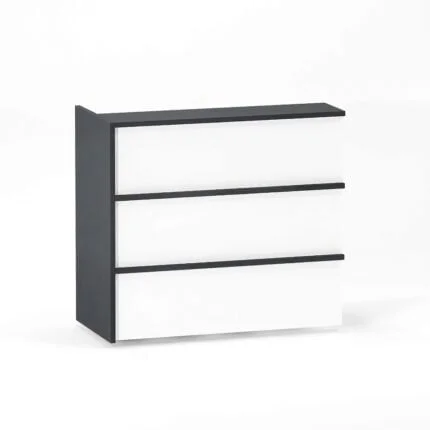 Complemento Balcao de Atendimento P25 Pandin 125 Cm Grafito e Branco
