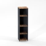 Torre Nicho De Madeira Sem Porta P25 Pandin 160 Cm Noce Naturale e Grafito