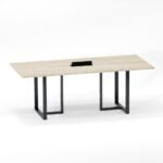 Mesa de Reunião Retangular com Power Box Tubular P25 Pandin 2