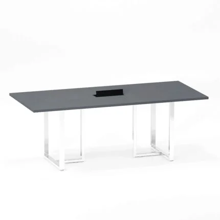 Mesa de Reunião Retangular com Power Box Tubular P25 Pandin 2