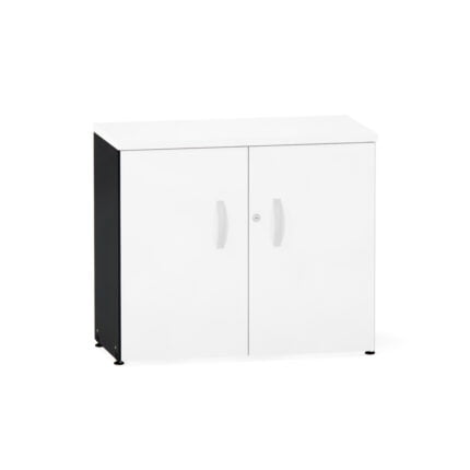 Armario Baixo 02 Portas P25 Pandin 70 Cm Branco e Preto