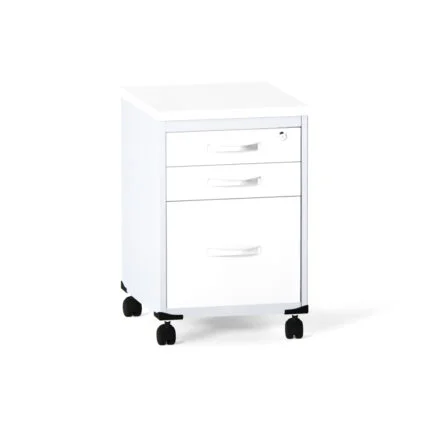 Gaveteiro Volante 03 Gavetas P25 Pandin 63 Cm Branco e Cinza