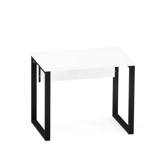 Mesa Auxiliar Tubular P25 Pandin 90 Cm Branco e Preto