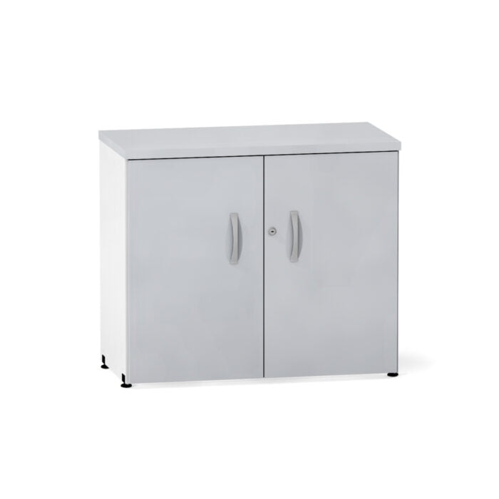 Armario Baixo 02 Portas P25 Pandin 70 Cm Cinza e Branco