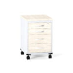 Gaveteiro Volante 04 Gavetas P25 Pandin 63 Cm Casablanca e Cinza