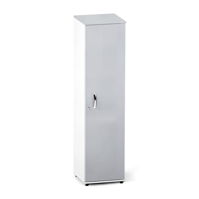 Torre Nicho De Madeira Com Porta P25 Pandin 160 Cm Cinza e Branco