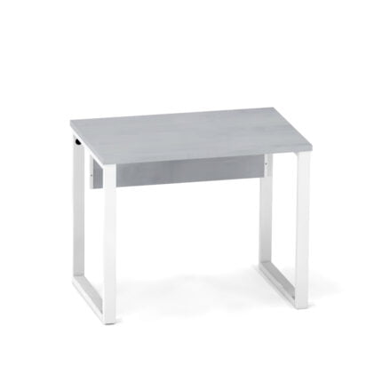 Mesa Auxiliar Tubular P25 Pandin 90 Cm Cinza e Branco