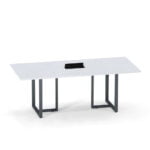 Mesa de Reunião Retangular com Power Box Tubular P25 Pandin 2