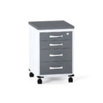 Gaveteiro Volante 04 Gavetas P25 Pandin 63 Cm Grafito e Cinza