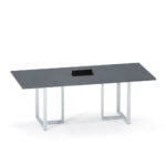 Mesa de Reunião Retangular com Power Box Tubular P25 Pandin 2