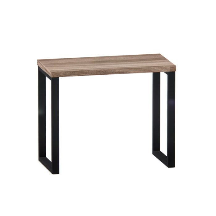 Mesa Auxiliar Tubolar PE 40 Pandin 90 x 45 Cm Walnut e Preto