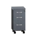 Gaveteiro Volante Com 03 Gavetas PE 40 Pandin Grafito e Preto