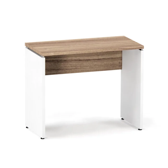 Mesa Auxiliar Pé Painel P25 Pandin 90 Cm Noce Naturale e Branco