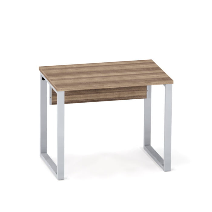 Mesa Auxiliar Tubular P25 Pandin 90 Cm Noce Naturale e Cinza