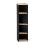 Torre Nicho De Madeira Sem Porta P25 Pandin 160 Cm Noce Naturale e Preto