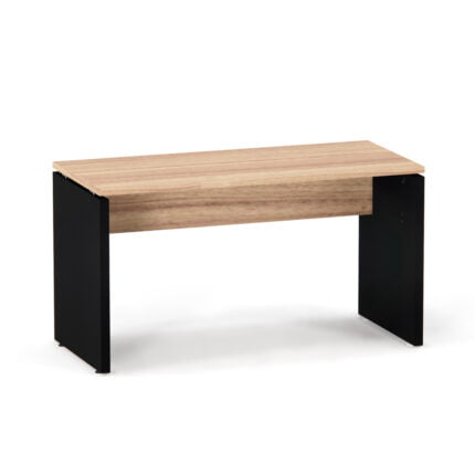 Mesa Gerência Pé Painel P25 Pandin 134 Cm Noce Naturale e Preto