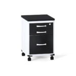 Gaveteiro Volante 03 Gavetas P25 Pandin 63 Cm Preto e Cinza