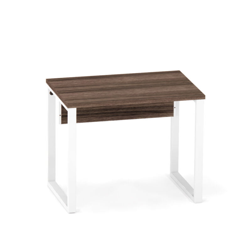 Mesa Auxiliar Tubular P25 Pandin 90 Cm Walnut e Branco