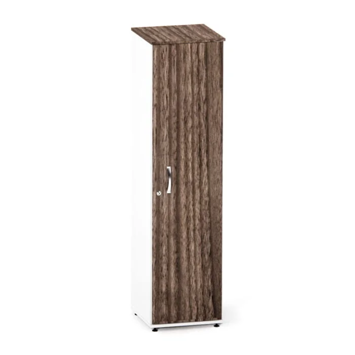 Torre Nicho De Madeira Com Porta P25 Pandin 160 Cm Walnut e Branco