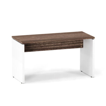 Mesa Gerência Pé Painel P25 Pandin 134 Cm Walnut e Branco