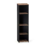 Torre Nicho De Madeira Sem Porta P25 Pandin 160 Cm Walnut e Preto