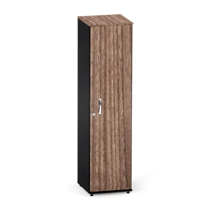 Torre Nicho De Madeira Com Porta P25 Pandin 160 Cm Walnut e Preto