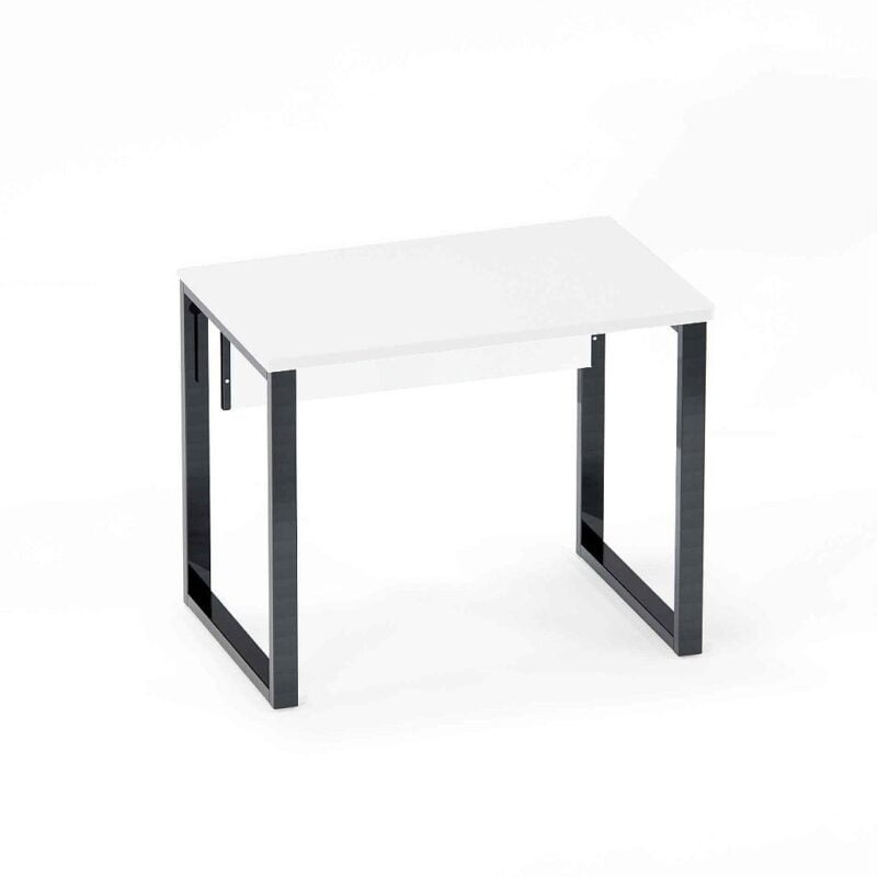 Mesa Auxiliar Tubular P25 Pandin 90 Cm Branco e Grafito