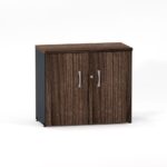Armario Baixo 02 Portas P25 Pandin 70 Cm Walnut e Grafito