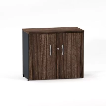 Armario Baixo 02 Portas P25 Pandin 70 Cm Walnut e Grafito