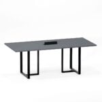 Mesa de Reunião Retangular com Power Box Tubular P25 Pandin 2