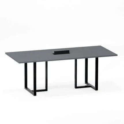 Mesa de Reunião Retangular com Power Box Tubular P25 Pandin 2