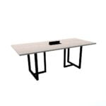 Mesa de Reunião Retangular com Power Box Tubular P25 Pandin 2