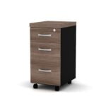 Gaveteiro Volante Com 03 Gavetas PE 40 Pandin Walnut e Preto