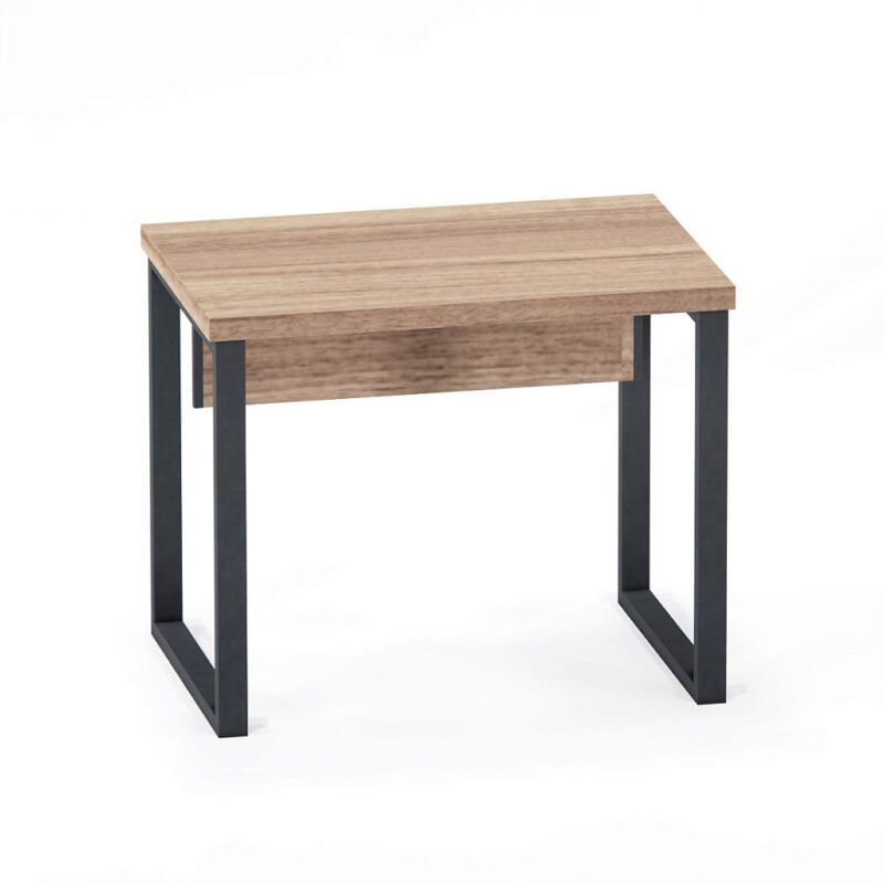 Mesa Auxiliar Tubolar PE 40 Pandin 90 Cm Noce Naturale e Grafito