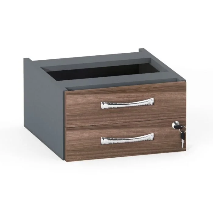 Gaveteiro Aéreo Tubolar Com 2 Gavetas PE 40 Pandin Walnut e Grafito