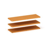 Caixa Com 3 Prateleiras em Aço Sem Reforço Pandin 92 x 30 cm Laranja