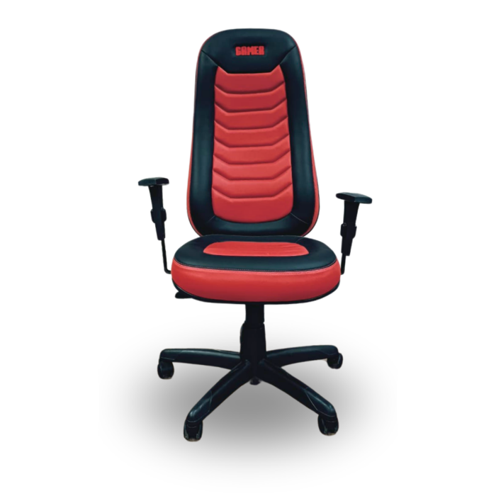 Cadeira Gamer Giratória Braço Regulavel Corino Vermelho - Imagem 2