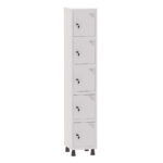 Armário Guarda Volume Locker Roupeiro 1 Vão 5 Portas Aço GRF501/5 Branco - Pandin
