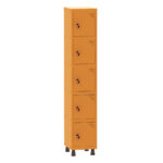 Armário Guarda Volume Locker Roupeiro 1 Vão 5 Portas Aço GRF501/5 Laranja Picasso - Pandin