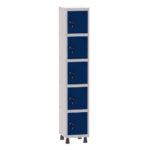 Armário Guarda Volume Locker Roupeiro 1 Vão 5 Portas Aço GRF501/5 Cinza e Azul Del Rey - Pandin