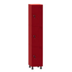 Armário Guarda Volume Locker Roupeiro 1 Vão 3 Portas Aço GRF501/3 Vermelho - Pandin