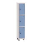 Armário Guarda Volume Locker Roupeiro 1 Vão 3 Portas Aço GRF501/3 Cinza e Azul Dali - Pandin