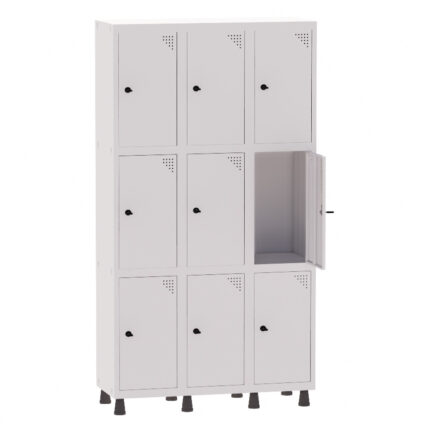 Roupeiro de Aço 3 Vãos 9 Portas Pandin Martex Office